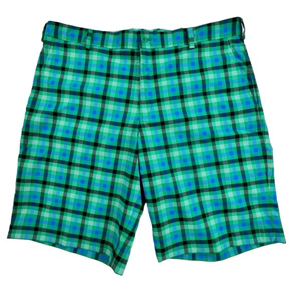 NIKE Dri Fit Plaid Golf Shorts Men’s 38x11 Bermuda Stretch Lightweight Colorful - Picture 1 of 13